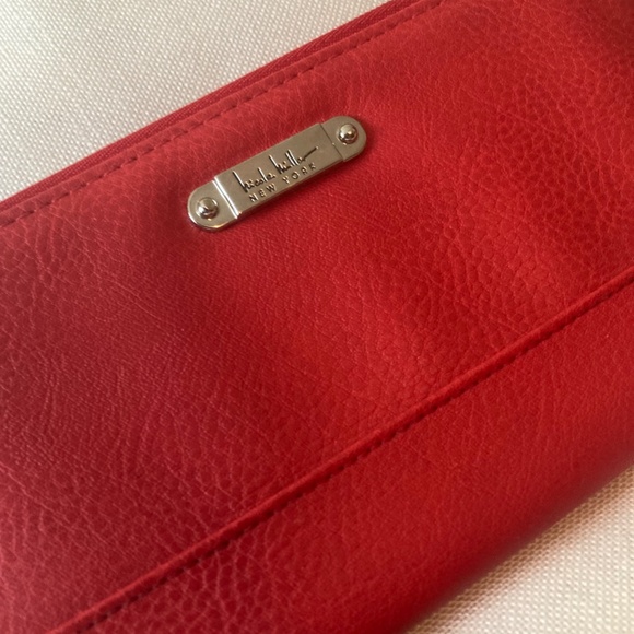 Nicole Miller Red Faux Leather Zip Around Wristlet - Picture 2 of 6